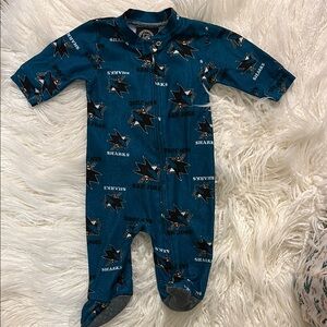 NHL Kids One Piece Footie - Teal Sharks Design